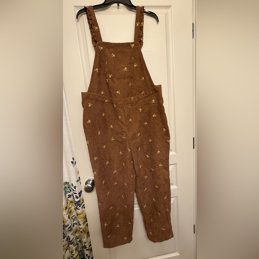 Brown corduroy overalls